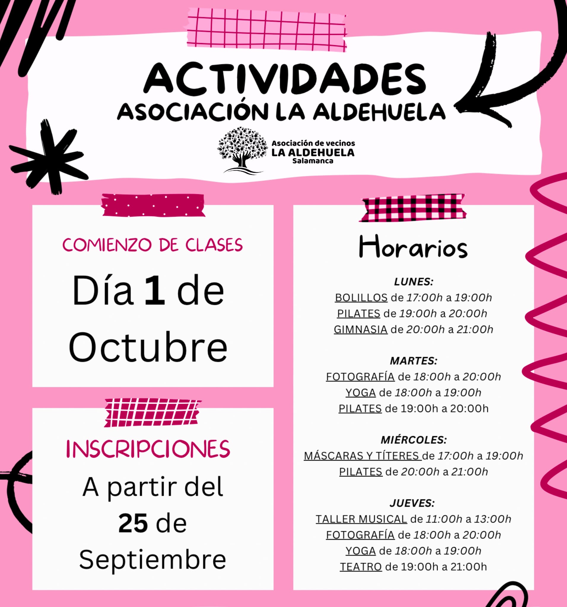 Actividades 2024 2025 Asociación La Aldehuela de Salamanca